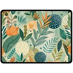 Leaves Pattern Flora Nature Fleece Blanket (Large)