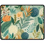 Leaves Pattern Flora Nature Fleece Blanket (Medium)