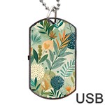 Leaves Pattern Flora Nature Dog Tag USB Flash (One Side)