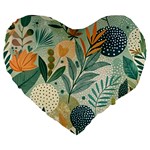 Leaves Pattern Flora Nature Large 19  Premium Heart Shape Cushions