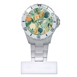 Leaves Pattern Flora Nature Plastic Nurses Watch