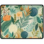 Leaves Pattern Flora Nature Two Sides Fleece Blanket (Medium)