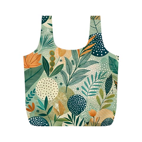 Leaves Pattern Flora Nature Full Print Recycle Bag (M) from ArtsNow.com Back