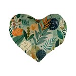 Leaves Pattern Flora Nature Standard 16  Premium Flano Heart Shape Cushions