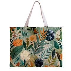 Leaves Pattern Flora Nature Zipper Mini Tote Bag from ArtsNow.com Front