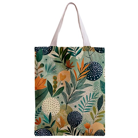 Leaves Pattern Flora Nature Zipper Classic Tote Bag from ArtsNow.com Back