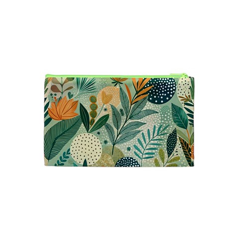 Leaves Pattern Flora Nature Cosmetic Bag (XS) from ArtsNow.com Back