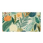 Leaves Pattern Flora Nature Satin Wrap 35  x 70 