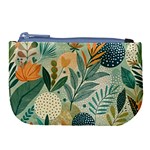 Leaves Pattern Flora Nature Large Coin Purse