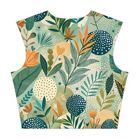 Leaves Pattern Flora Nature Cotton Crop Top from ArtsNow.com Back