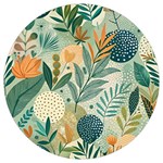 Leaves Pattern Flora Nature Round Trivet