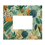 Leaves Pattern Flora Nature White Wall Photo Frame 5  x 7 