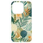 Leaves Pattern Flora Nature iPhone 14 Pro Black UV Print Case