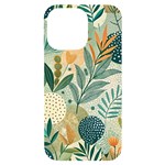 Leaves Pattern Flora Nature iPhone 14 Pro Max Black UV Print Case