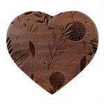 Leaves Pattern Flora Nature Heart Wood Jewelry Box