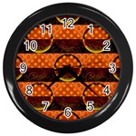 Art Pattern Design Wallpaper Wall Clock (Black)