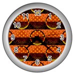 Art Pattern Design Wallpaper Wall Clock (Silver)