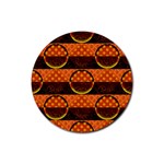 Art Pattern Design Wallpaper Rubber Round Coaster (4 pack)