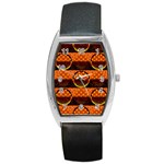 Art Pattern Design Wallpaper Barrel Style Metal Watch