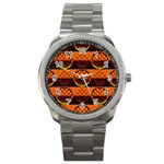 Art Pattern Design Wallpaper Sport Metal Watch