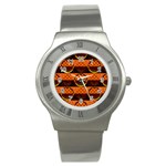 Art Pattern Design Wallpaper Stainless Steel Watch