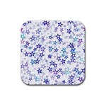 Christmas Stars Background Rubber Coaster (Square)