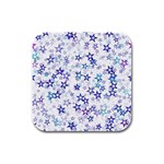 Christmas Stars Background Rubber Square Coaster (4 pack)