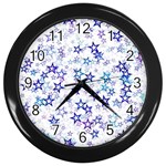 Christmas Stars Background Wall Clock (Black)