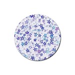 Christmas Stars Background Rubber Round Coaster (4 pack)