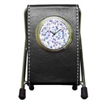 Christmas Stars Background Pen Holder Desk Clock