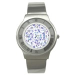 Christmas Stars Background Stainless Steel Watch