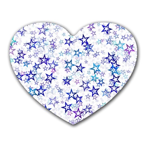 Christmas Stars Background Heart Mousepad from ArtsNow.com Front