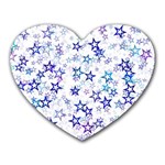 Christmas Stars Background Heart Mousepad