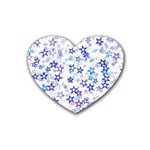 Christmas Stars Background Rubber Coaster (Heart)