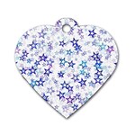 Christmas Stars Background Dog Tag Heart (One Side)