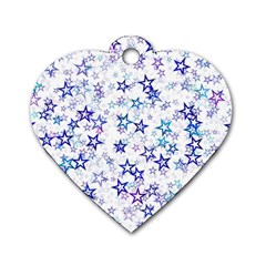 Christmas Stars Background Dog Tag Heart (Two Sides) from ArtsNow.com Front