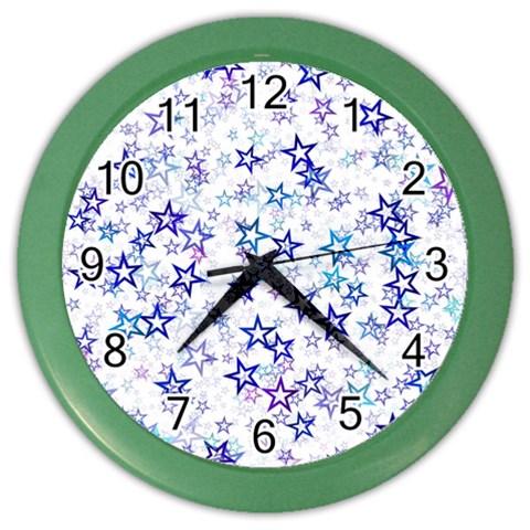 Christmas Stars Background Color Wall Clock from ArtsNow.com Front