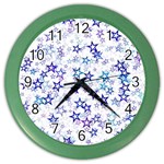 Christmas Stars Background Color Wall Clock