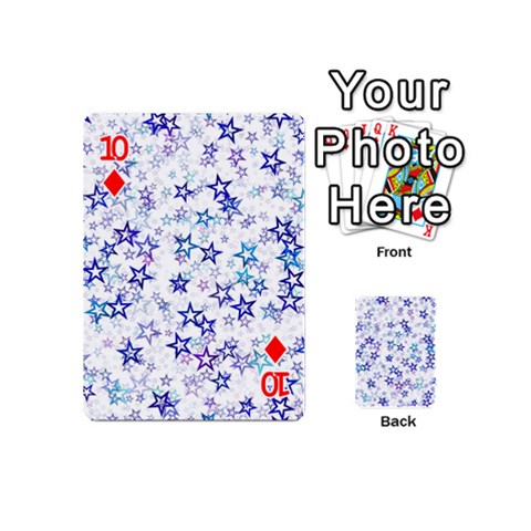 Christmas Stars Background Playing Cards 54 Designs (Mini) from ArtsNow.com Front - Diamond10