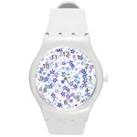 Christmas Stars Background Round Plastic Sport Watch (M)