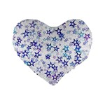 Christmas Stars Background Standard 16  Premium Heart Shape Cushions