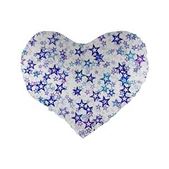 Christmas Stars Background Standard 16  Premium Heart Shape Cushions from ArtsNow.com Back