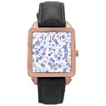 Christmas Stars Background Rose Gold Leather Watch 