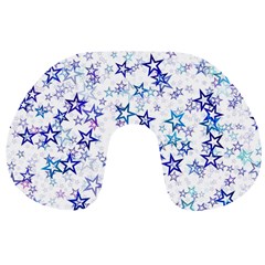 Christmas Stars Background Travel Neck Pillow from ArtsNow.com Back