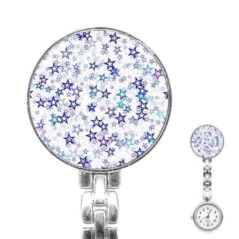 Christmas Stars Background Stainless Steel Nurses Watch from ArtsNow.com Front