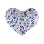 Christmas Stars Background Standard 16  Premium Flano Heart Shape Cushions