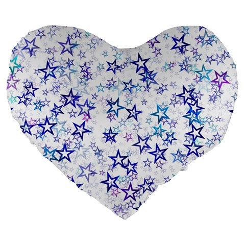 Christmas Stars Background Large 19  Premium Flano Heart Shape Cushions from ArtsNow.com Front