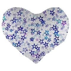 Christmas Stars Background Large 19  Premium Flano Heart Shape Cushions from ArtsNow.com Front