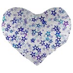 Christmas Stars Background Large 19  Premium Flano Heart Shape Cushions