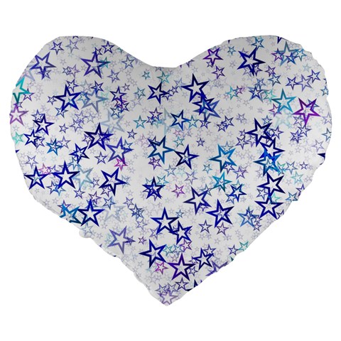 Christmas Stars Background Large 19  Premium Flano Heart Shape Cushions from ArtsNow.com Back